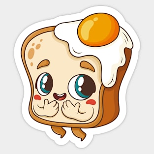 Toast Egg Illustration Sticker